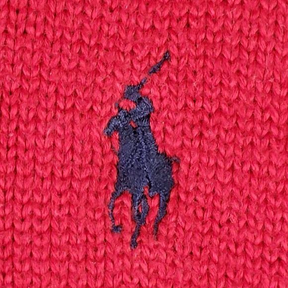 Polo Ralph Lauren Sweater Mens Crew Neck Pullover Red Vintage Chunky Size XXL - Picture 4 of 9